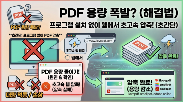 PDF 용량 줄이기 프로그램 설치 없이 웹에서 초고속 압축 방법