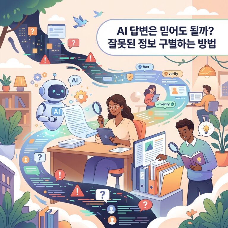 ai thumbnail illustration AI 답변은 믿어도 될까 잘못된 정보 구별하는 방법 1787648928