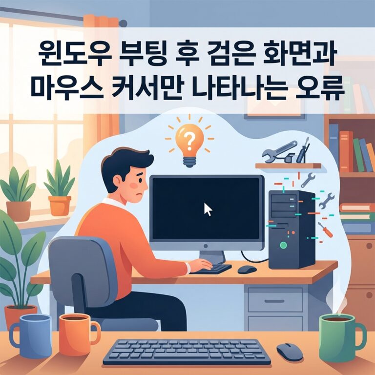 ai thumbnail illustration 윈도우 부팅 후 검은 화면과 마우스 커서만 나타나는 오류 1787756221