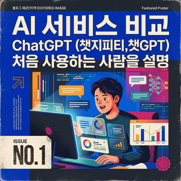 ai thumbnail poster AI 서비스 비교 ChatGPT 챗지피티챗GPT 처음 사용하는 사람을 설명 1787651227