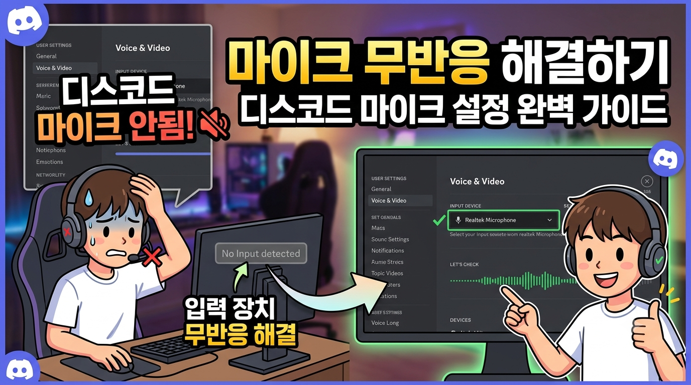 디스코드 마이크 안됨, 입력 장치 디바이스 무반응 해결하기
