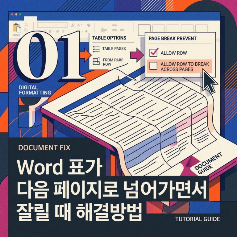ai thumbnail poster Word 표가 다음 페이지로 넘어가면서 잘릴 때 해결방법 1789396987
