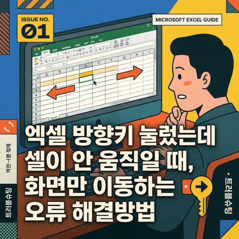 ai thumbnail poster 엑셀 방향키 눌렀는데 셀이 안 움직일 때 화면만 이동하는 오류 해결방법 1789398279