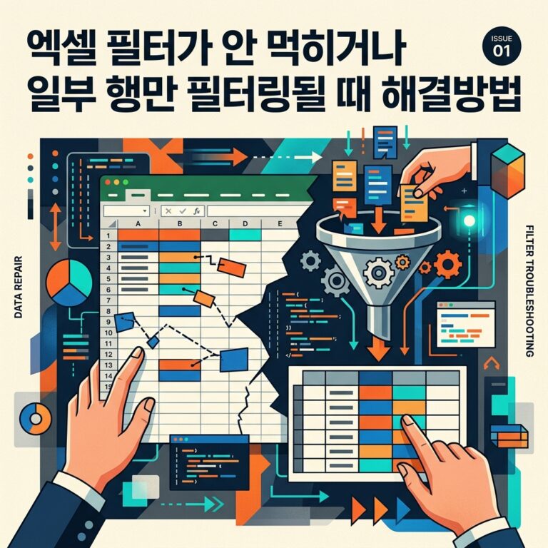 ai thumbnail poster 엑셀 필터가 안 먹히거나 일부 행만 필터링될 때 해결방법 1789135071