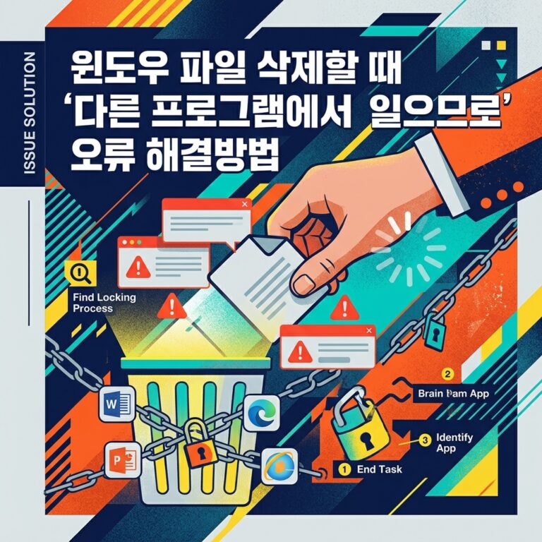 ai thumbnail poster 윈도우 파일 삭제할 때 ‘다른 프로그램에서 열려 있으므로 오류 해결방법 1789397216