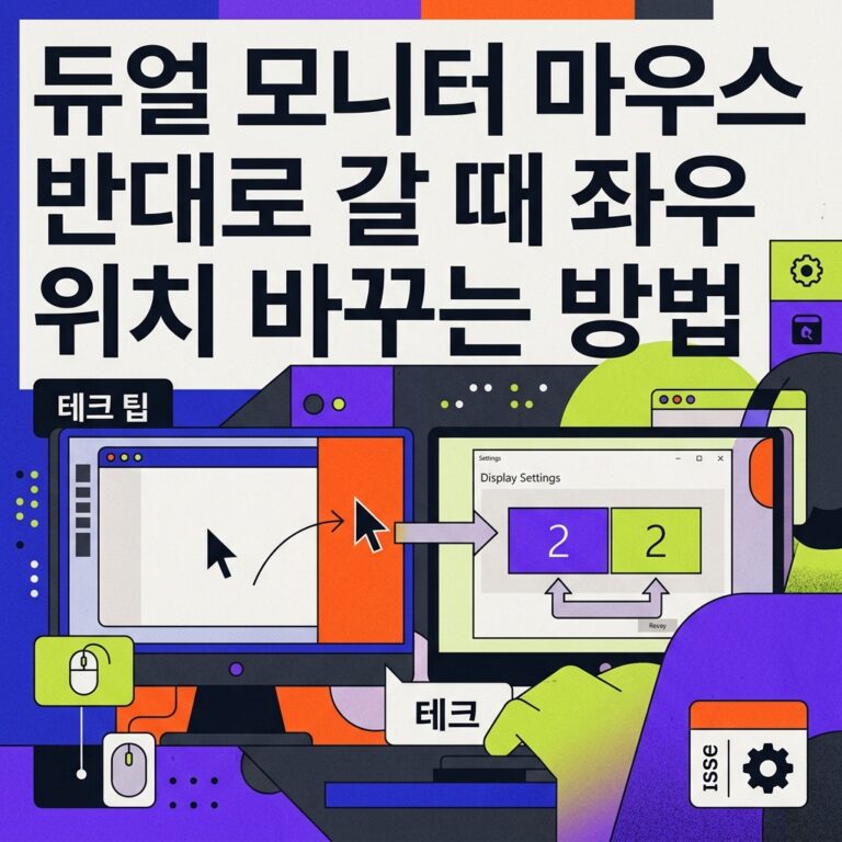 ai thumbnail poster 듀얼 모니터 마우스 반대로 갈 때 좌우 위치 바꾸는 방법 1791351751