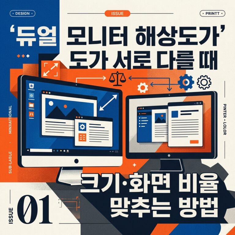 ai thumbnail poster 듀얼 모니터 해상도가 서로 다를 때 글자 크기·화면 비율 맞추는 방법 1791351853