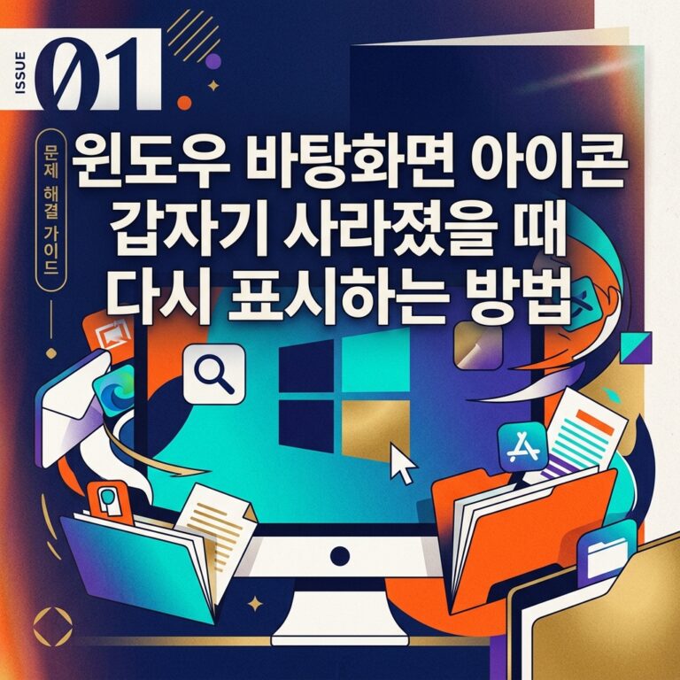 ai thumbnail poster 윈도우 바탕화면 아이콘 갑자기 사라졌을 때 다시 표시하는 방법 1791300298