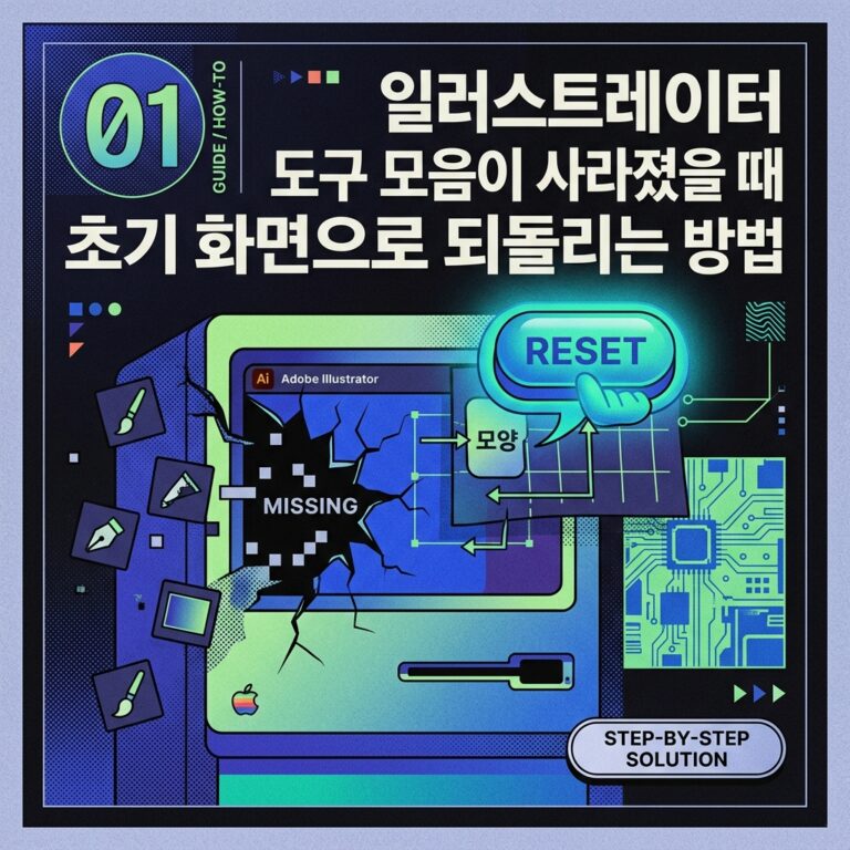 ai thumbnail poster 일러스트레이터 도구 모음이 사라졌을 때 초기 화면으로 되돌리는 방법 1791354464
