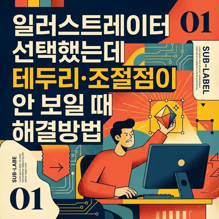 ai thumbnail poster 일러스트레이터 선택했는데 테두리·조절점이 안 보일 때 해결방법 1791354401