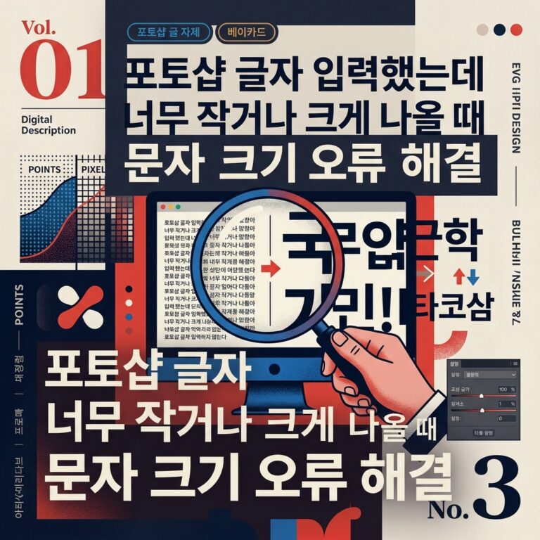 ai thumbnail poster 포토샵 글자 입력했는데 너무 작거나 크게 나올 때 문자 크기 오류 해결 1791354604